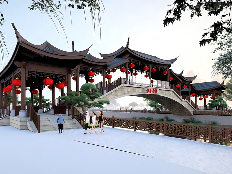 Steel Structure Engineering of the Pier Head Foundation Pedestrian Overpass Project of the Fuxi Ancient Canal