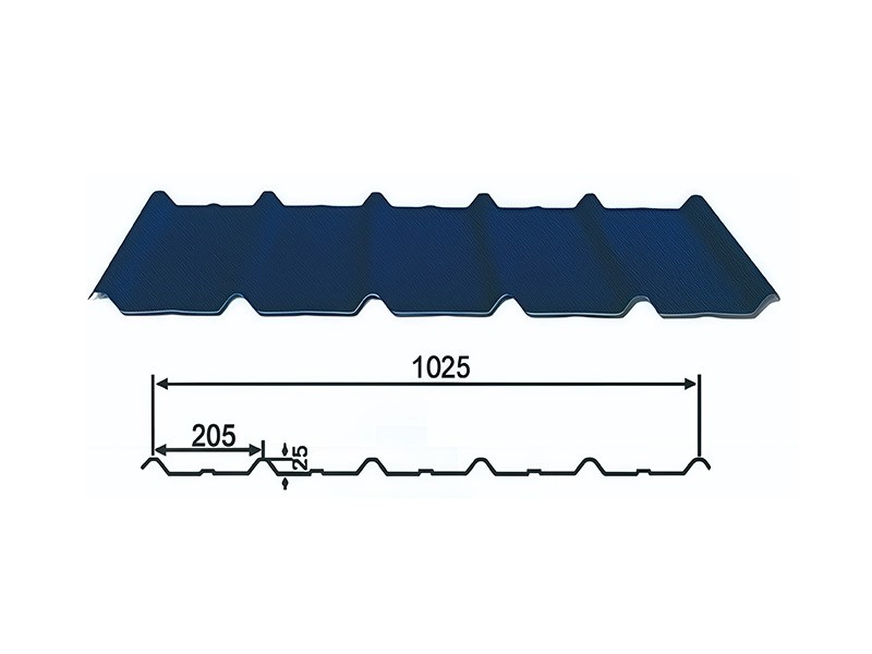 Color steel plate YX25-205-1025